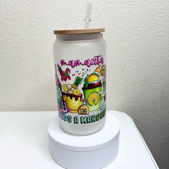 Mamacita Needs A Margarita Handmade Libbey Glass Cup - Picture 5 of 5
